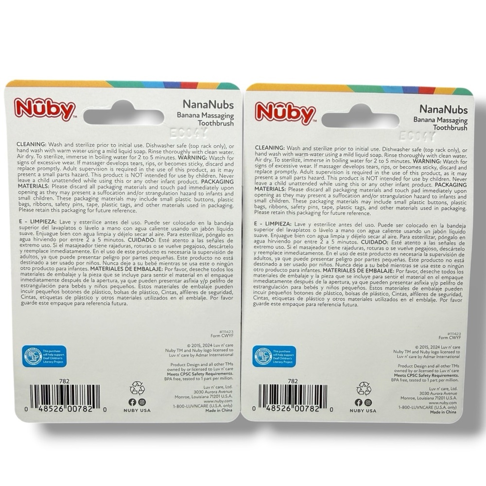 2 Pk Nuby NanaNubs Banana Gum Massaging Teether Baby Teething Toy 3 Months & Up - Picture 5 of 7